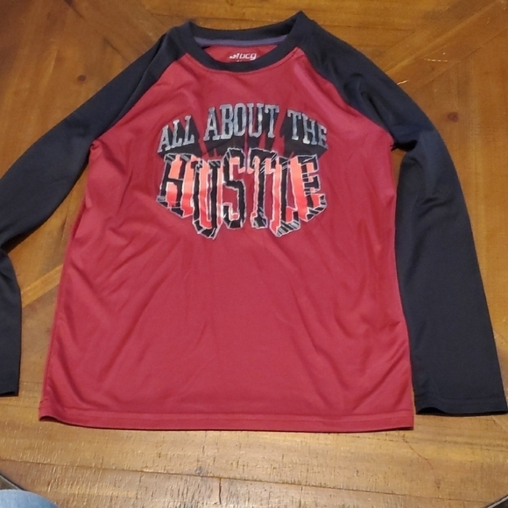 BCG Red and Black Long Sleeve Kids Tee